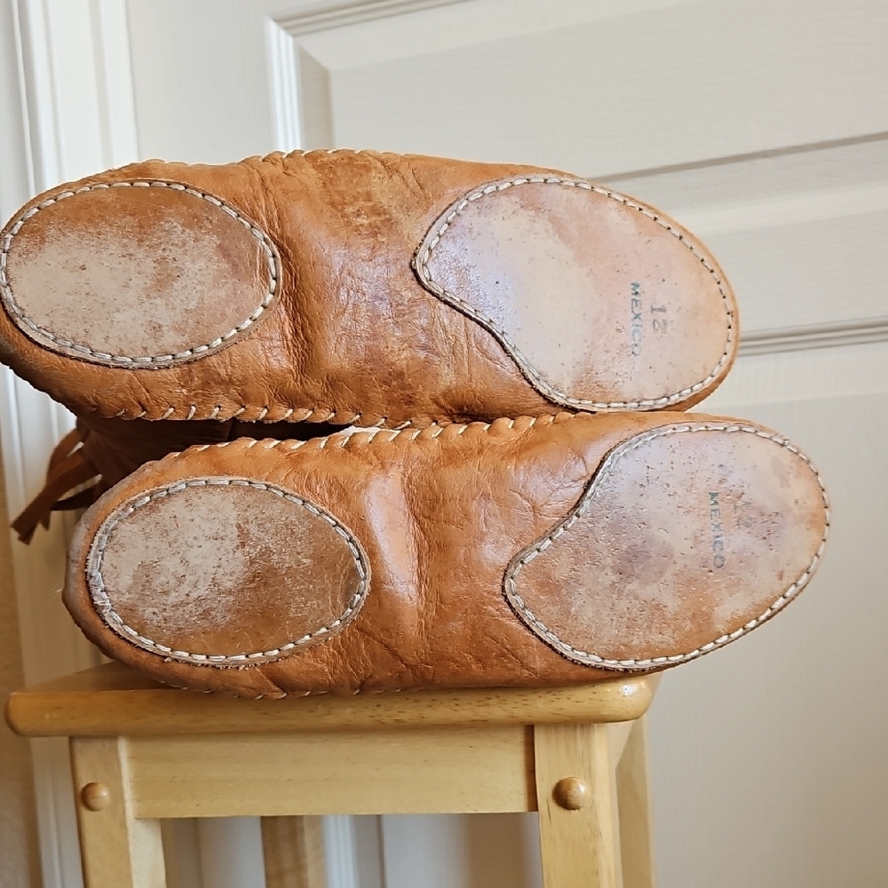 Handmade Brown Leather Fringe Boots - Picture 7 of 7